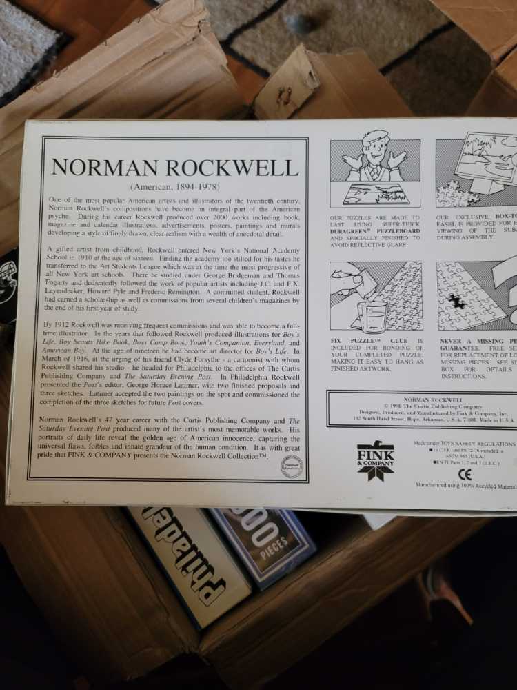 Norman Rockwell Bottom Of The Sixth Piece - Fink & Company, Inc. puzzle collectible [Barcode 094594096044] - Main Image 2