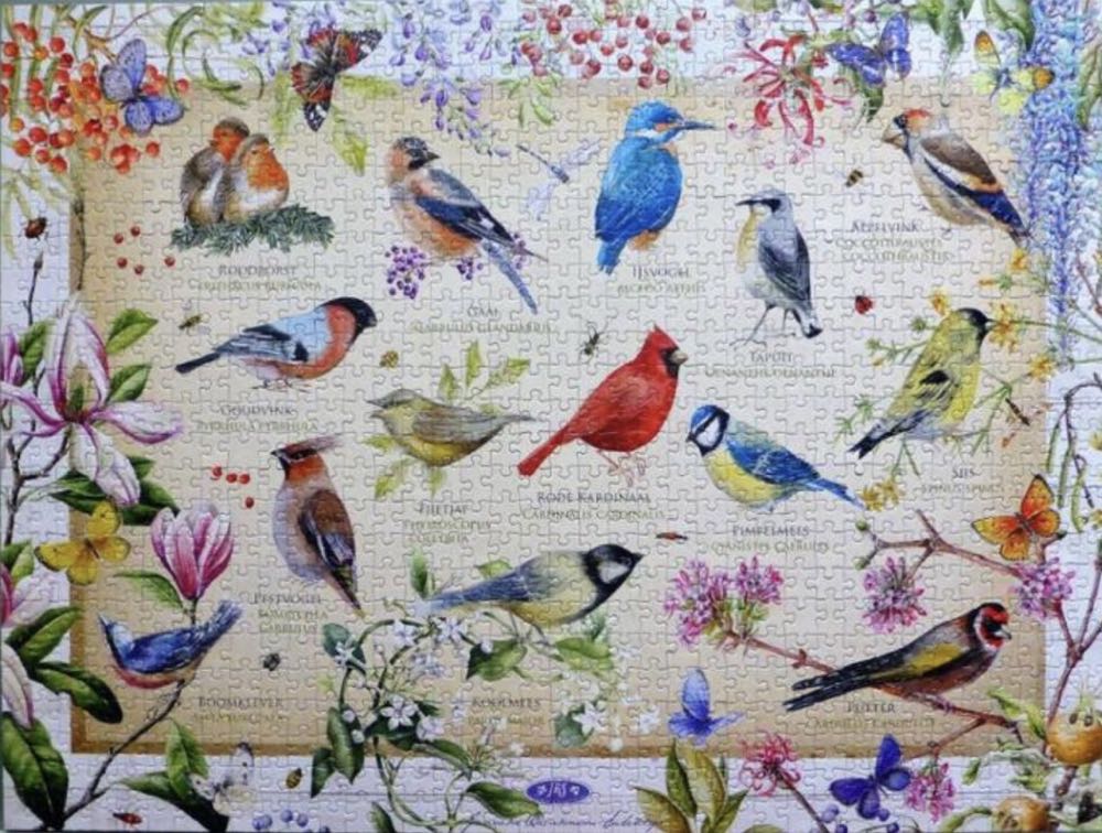 Birds & Flowers 🟦 - Jumbo puzzle collectible [Barcode 8710126821244] - Main Image 3