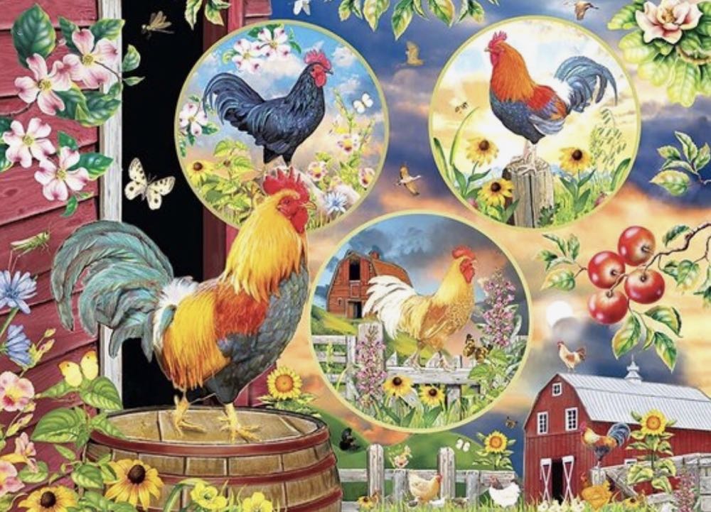 Rooster Magic🐦 (Anita PK Lenen) - Cobble Hill Puzzle Company puzzle collectible [Barcode 0625012850582] - Main Image 2