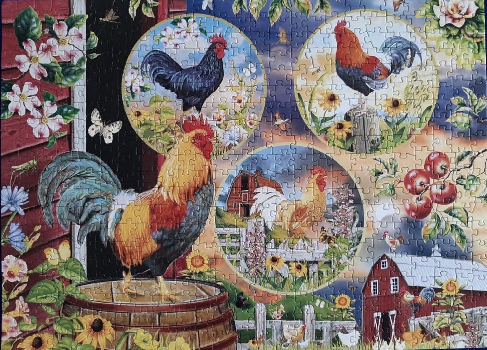 Rooster Magic🐦 (Anita PK Lenen) - Cobble Hill Puzzle Company puzzle collectible [Barcode 0625012850582] - Main Image 3