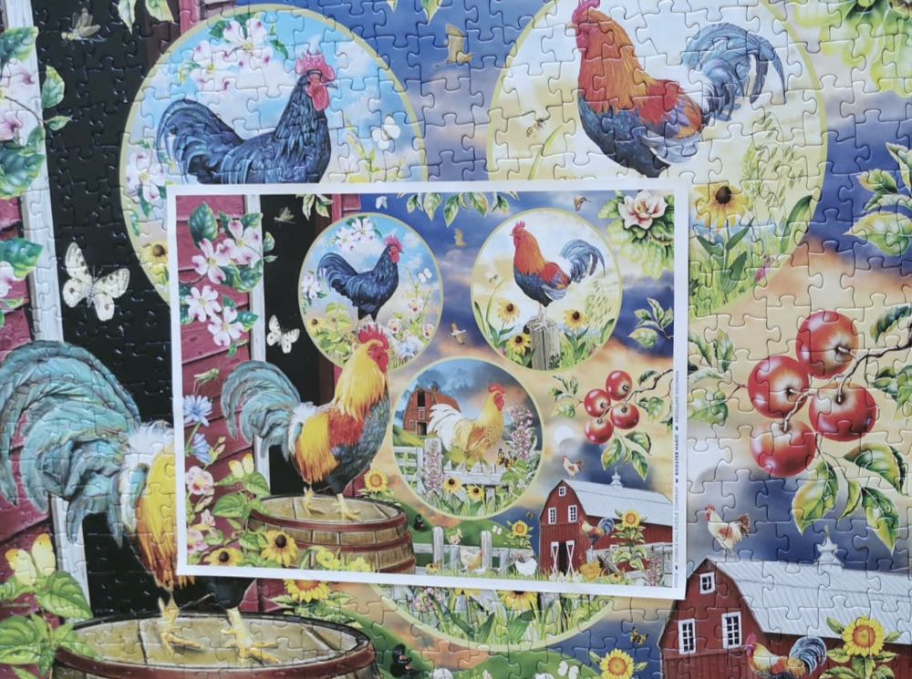 Rooster Magic🐦 (Anita PK Lenen) - Cobble Hill Puzzle Company puzzle collectible [Barcode 0625012850582] - Main Image 4