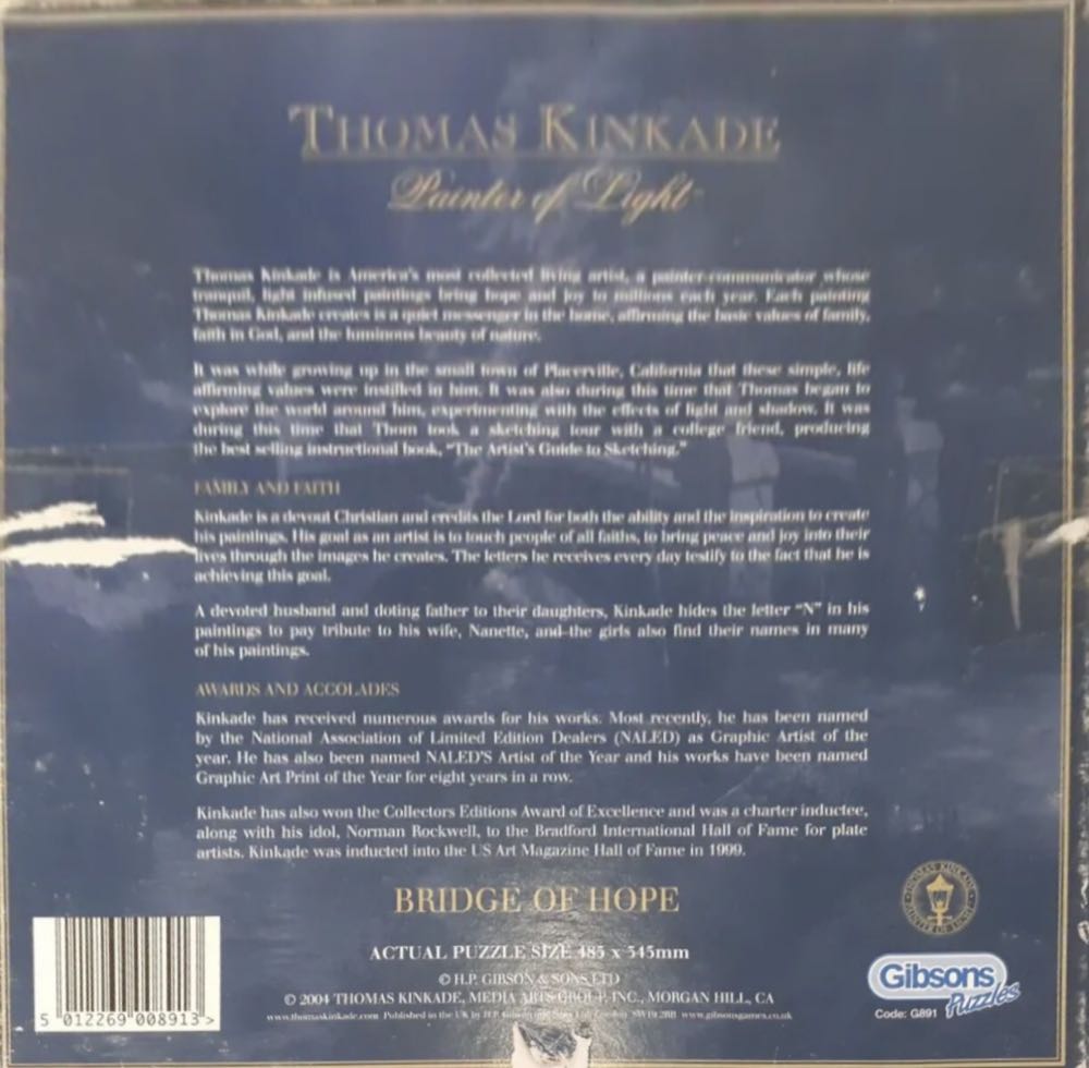 Bridge Of Hope 🟦 - Gibsons puzzle collectible [Barcode 5012269008913] - Main Image 3