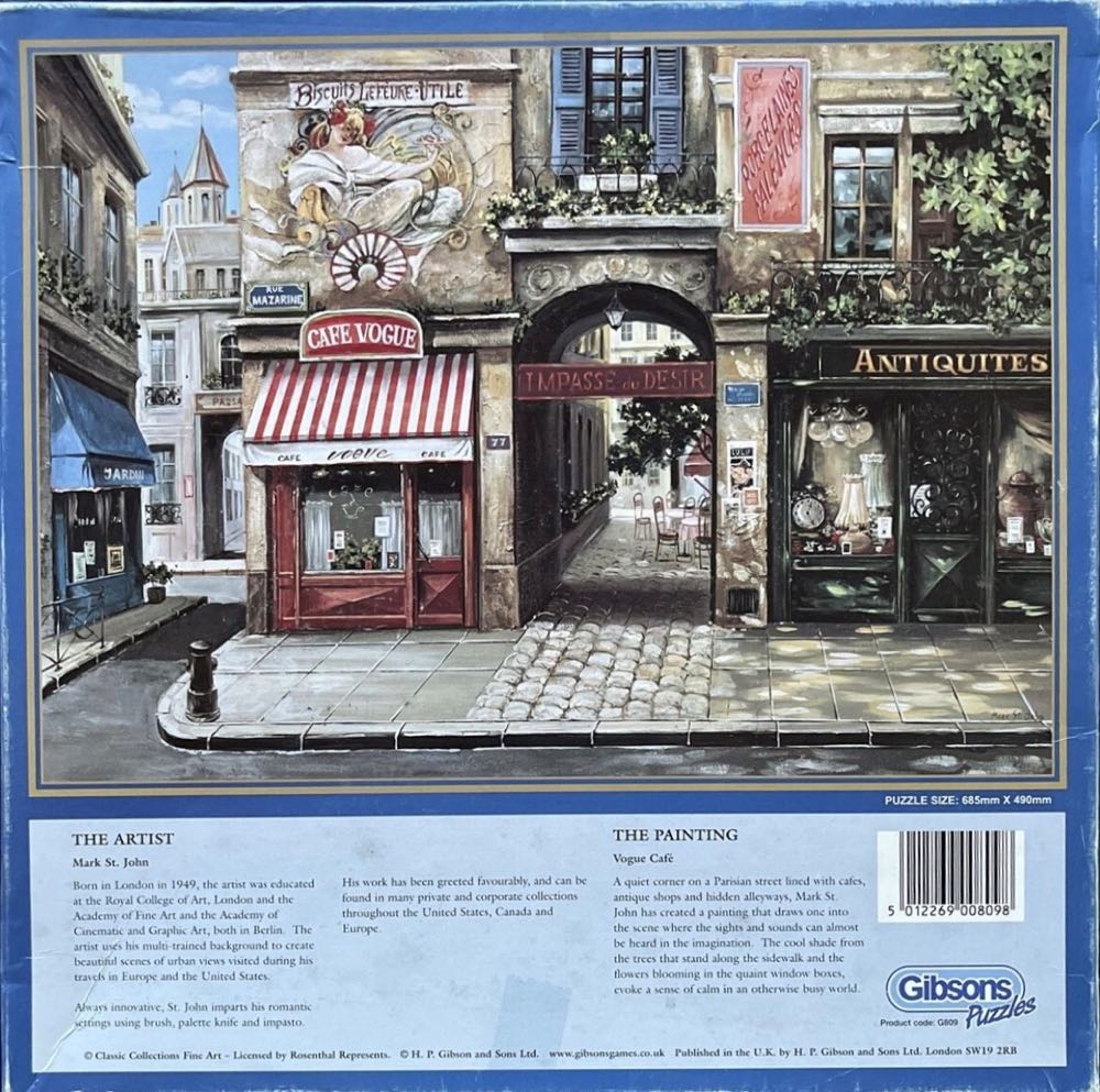 Vogue Cafe - Gibsons puzzle collectible [Barcode 5012269008098] - Main Image 2