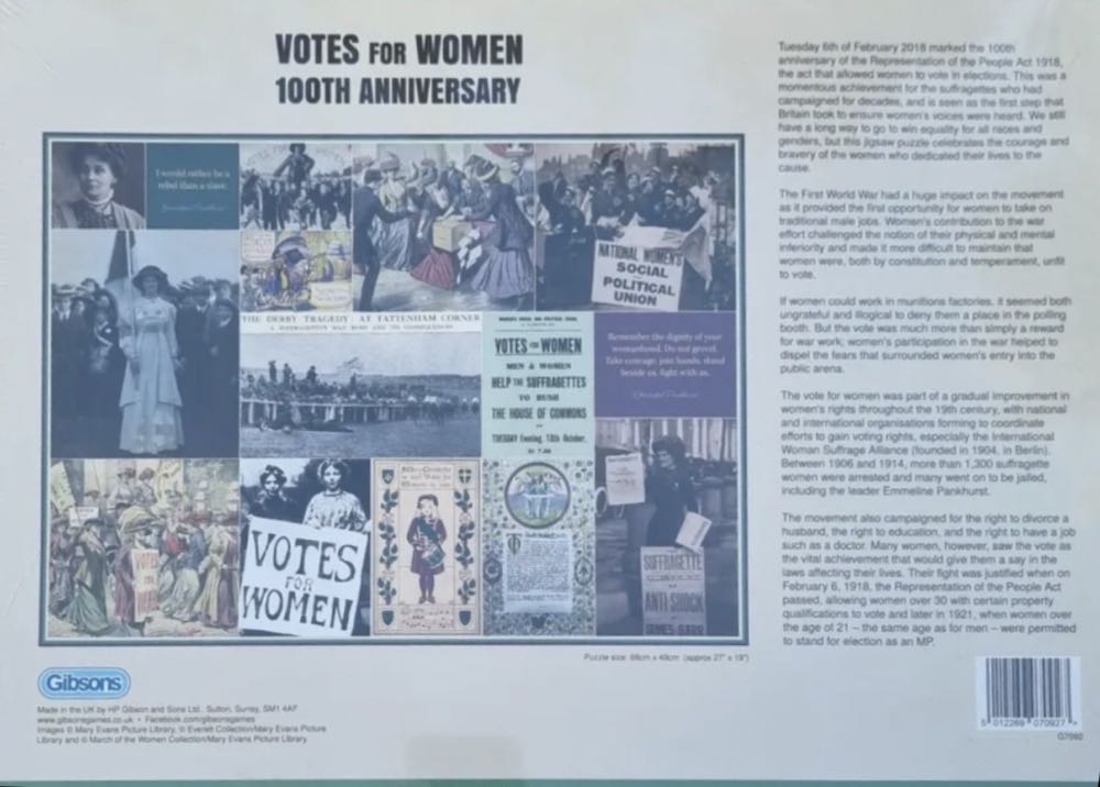 Votes For Women FOTO - Gibsons puzzle collectible [Barcode 5012269070927] - Main Image 3