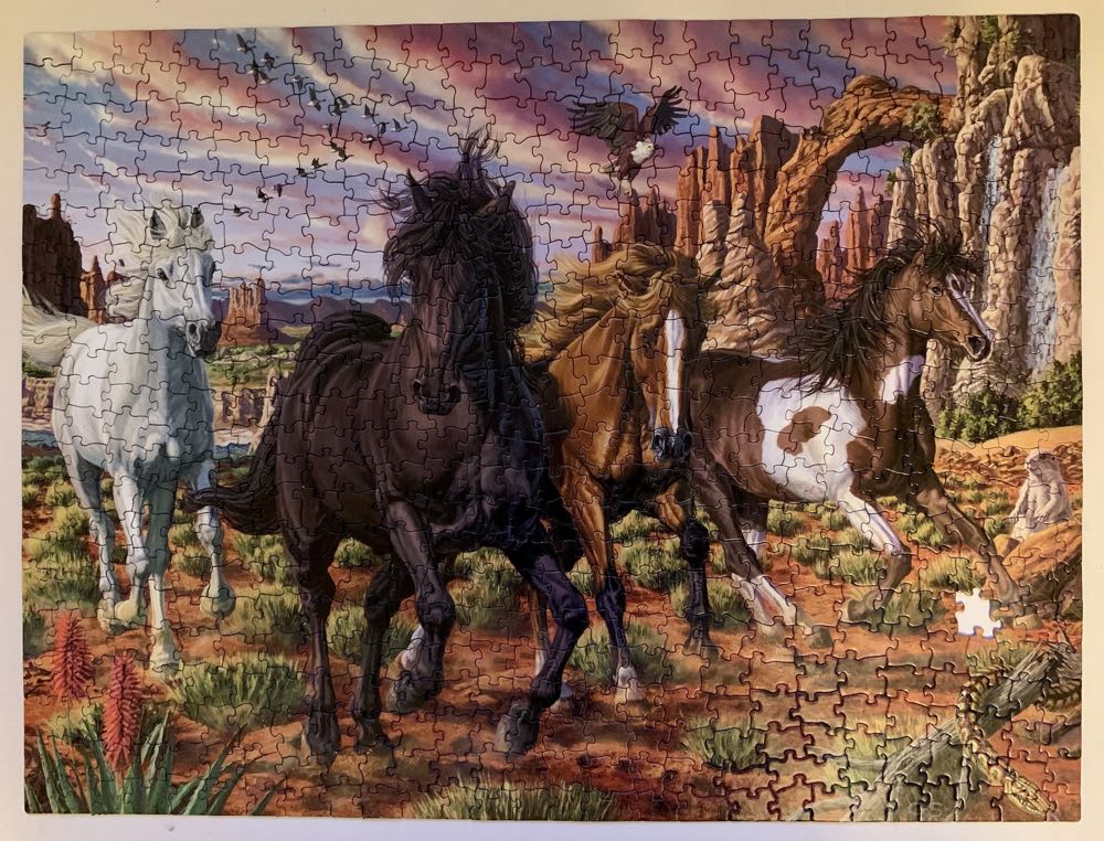 Ravensburger 500 Piece Called Horses In The Canyon - Ravensburger puzzle collectible [Barcode 666273819727] - Main Image 2