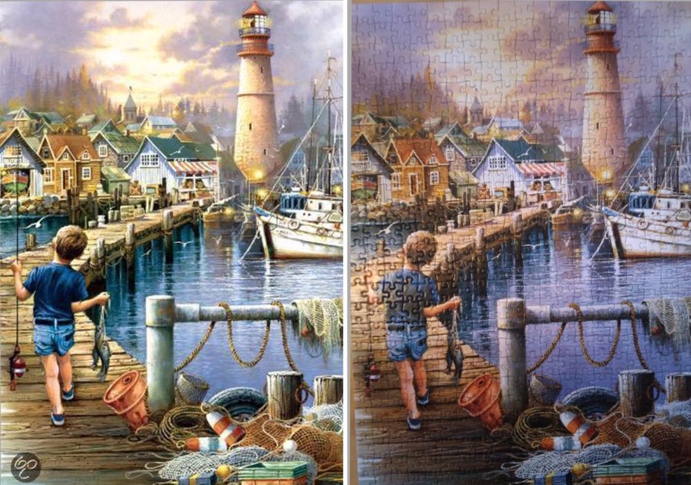 Fishing By The Sea - Falcon de luxe puzzle collectible [Barcode 8710126110485] - Main Image 4