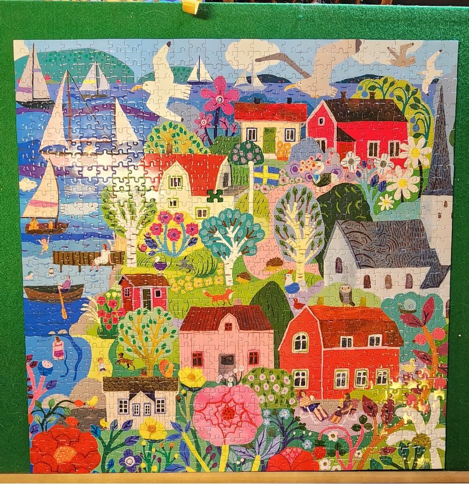 Swedish Fishing Village NEW - Eeboo puzzle collectible - Main Image 2