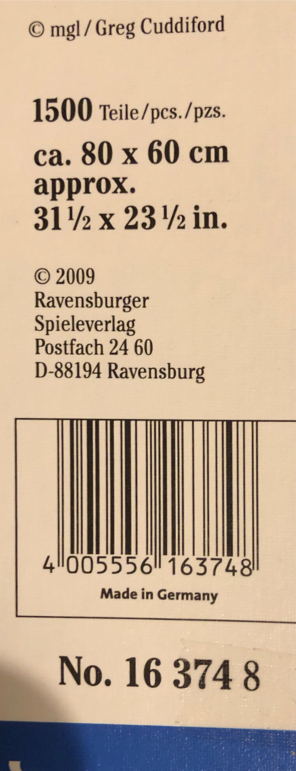 Puppies - Ravensburger puzzle collectible [Barcode 4005556163748] - Main Image 2