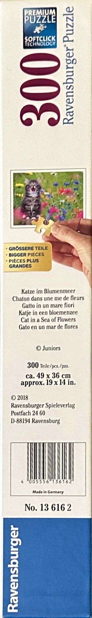 Cat in a Sea of Flowers - Ravensburger puzzle collectible [Barcode 4005556136162] - Main Image 2
