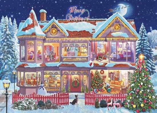 Getting Ready For Christmas / The Christmas House - Ravensburger puzzle collectible [Barcode 4005556147694] - Main Image 2