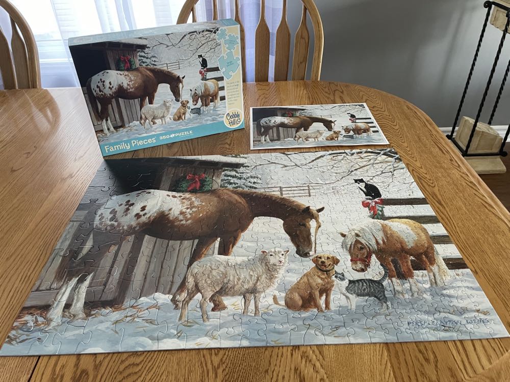 Winter Barnyard - Cobble Hill puzzle collectible [Barcode 625012546041] - Main Image 2