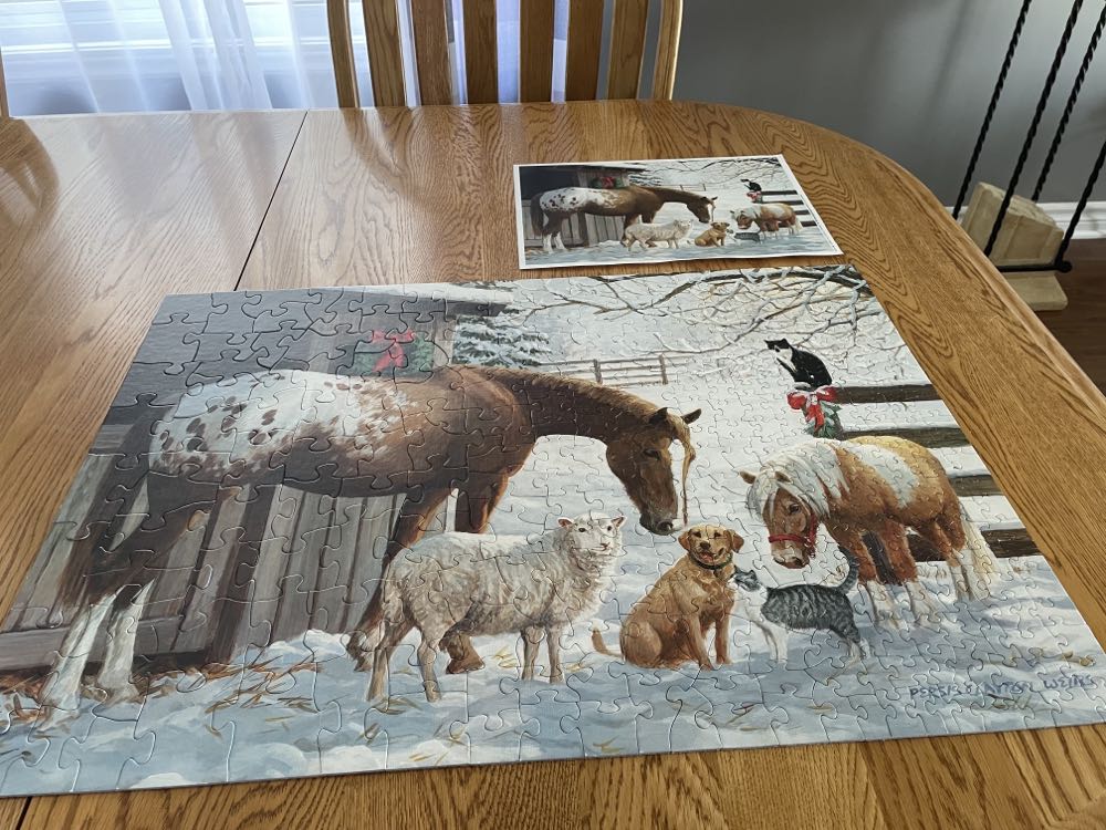 Winter Barnyard - Cobble Hill puzzle collectible [Barcode 625012546041] - Main Image 4