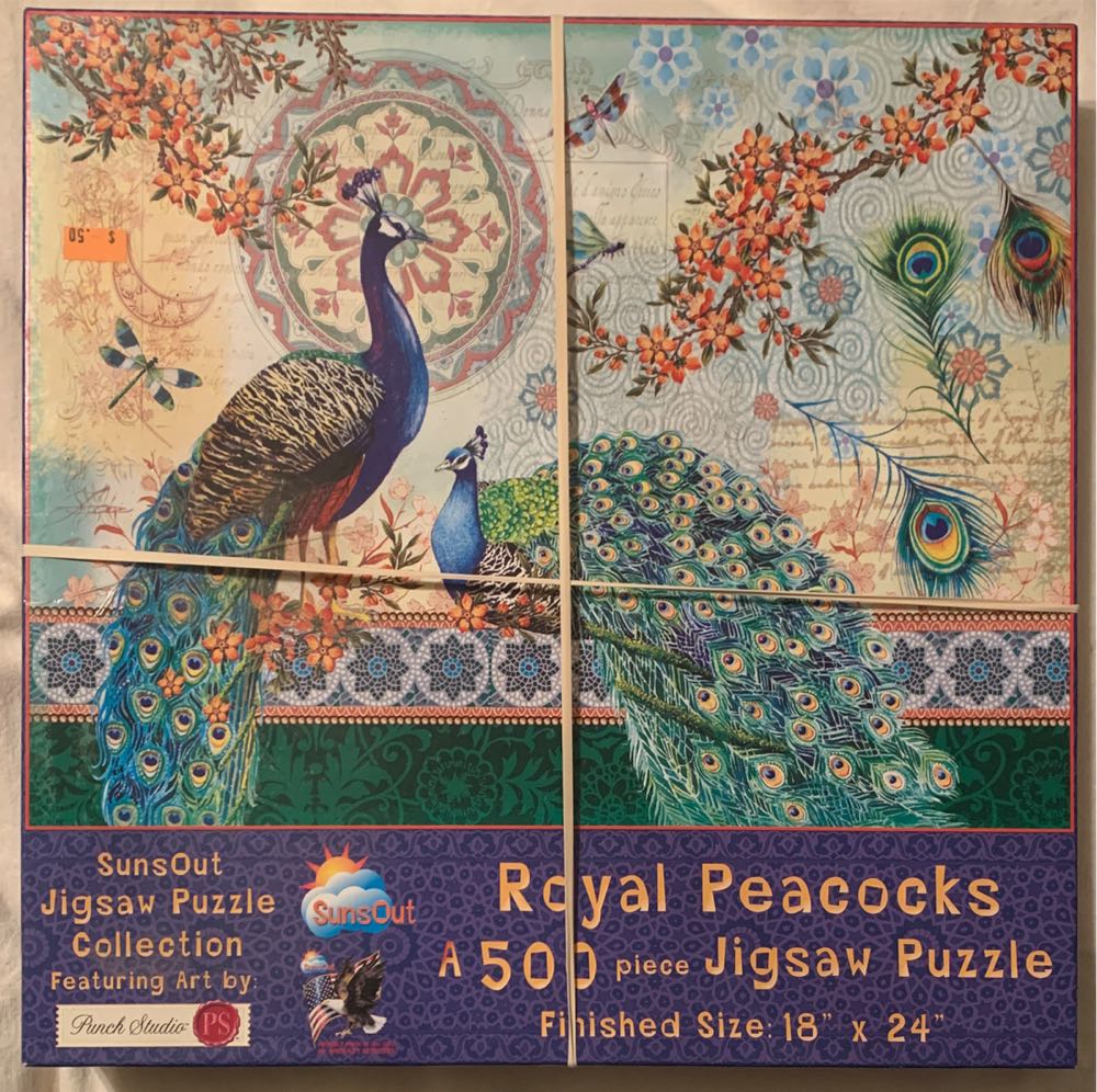 Royal Peacocks-Swapper - SunsOut puzzle collectible [Barcode 796780110403] - Main Image 2