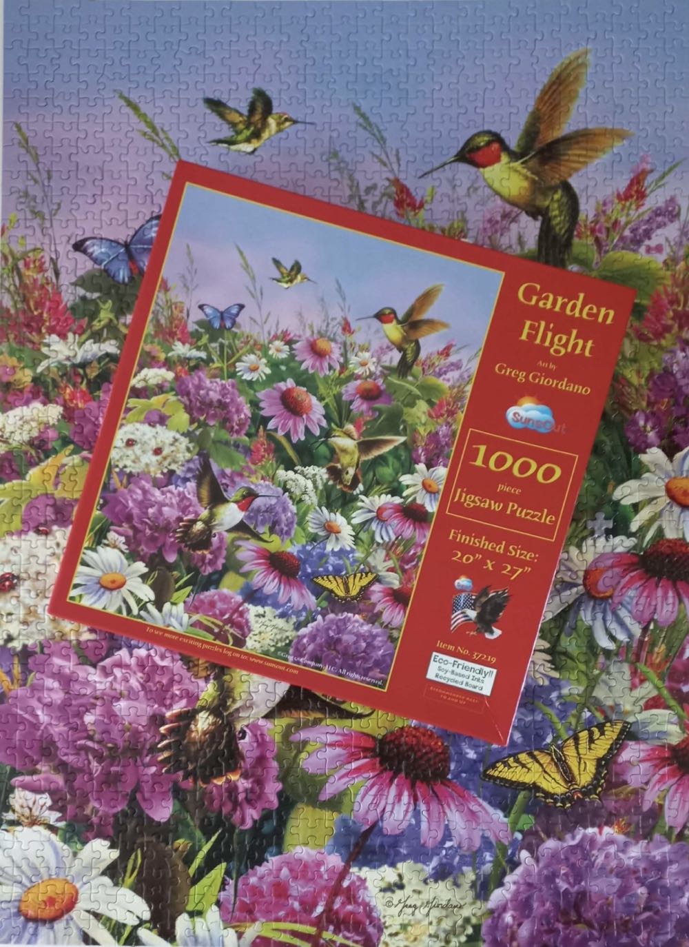 Garden Flight - SunsOut puzzle collectible [Barcode 796780372191] - Main Image 4
