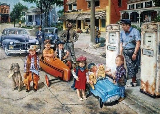 Gassing Up - SunsOut puzzle collectible [Barcode 796780447127] - Main Image 2