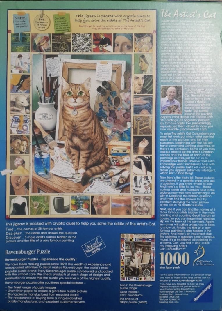 The Artists Cat (CollItem) - Ravensburger puzzle collectible [Barcode 4005556159307] - Main Image 4