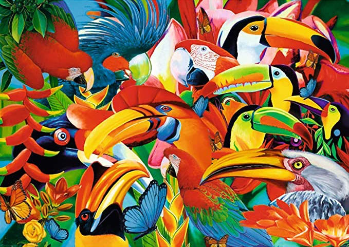 Colorful Birds - Trefl puzzle collectible [Barcode 0787551573862] - Main Image 2