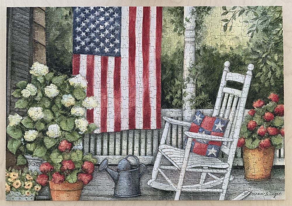 SOLD Front Porch Flag - TRADED #121 - Buffalo puzzle collectible [Barcode 079346370030] - Main Image 2