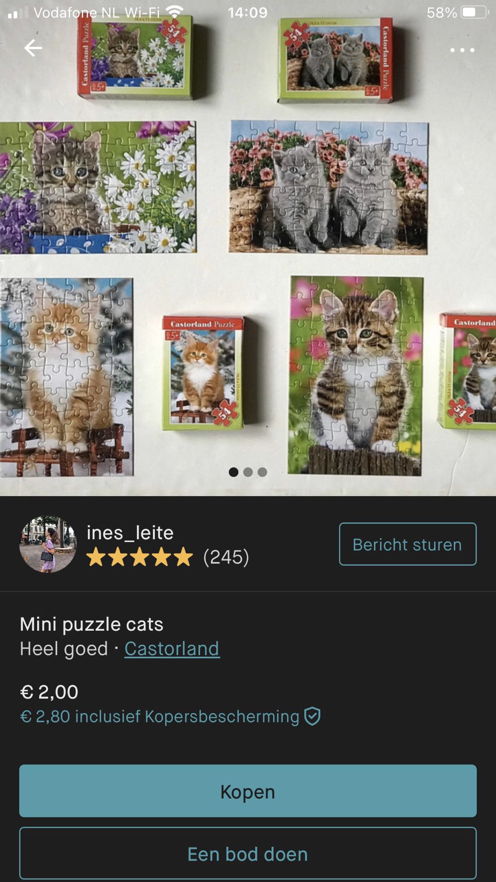 Kitten On A Strump NMOL (VERKOCHT) - Castorland puzzle collectible - Main Image 4