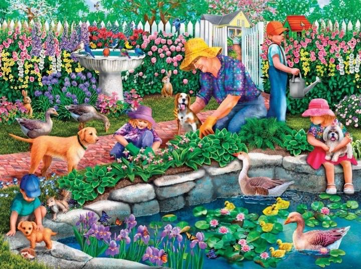 Grandmas Garden (Saskia Lenen) - Bits & Pieces Puzzle puzzle collectible [Barcode 0704812108533] - Main Image 2