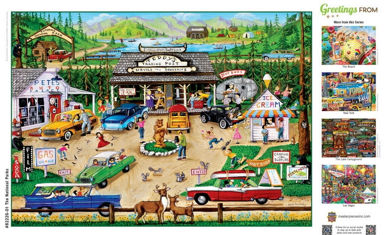 Greeting From The National Parks Teddys Trading Station - MasterPieces puzzle collectible [Barcode 705988822261] - Main Image 2