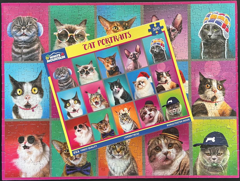 Cat Portraits. - White Mountain puzzle collectible [Barcode 724819266951] - Main Image 4