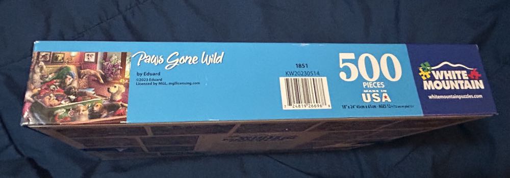 Paws Gone Wild - Traded To Mike Blue - White Mountain puzzle collectible [Barcode 724819266968] - Main Image 2