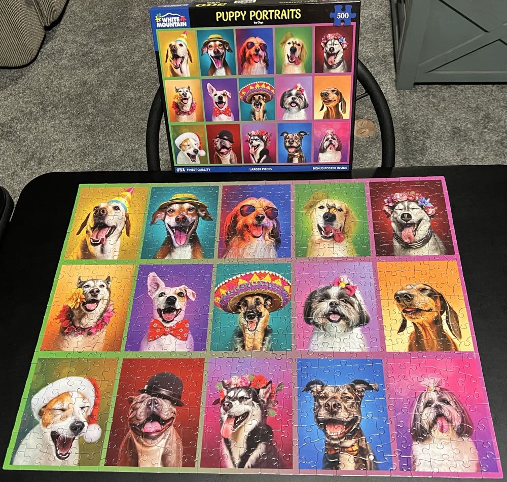Puppy Portraits  - White Mountain puzzle collectible [Barcode 724819266982] - Main Image 3