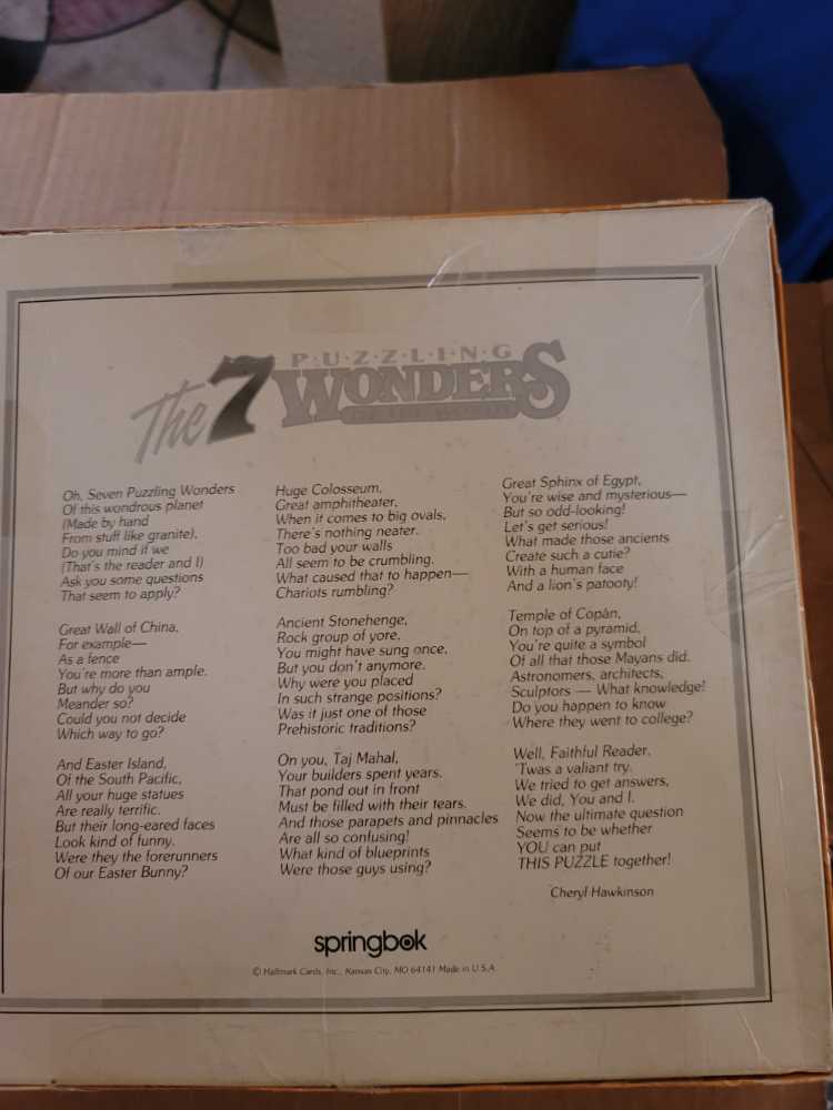 The 7 Puzzling Wonders Of The World - Springbok puzzle collectible [Barcode 070000017230] - Main Image 2