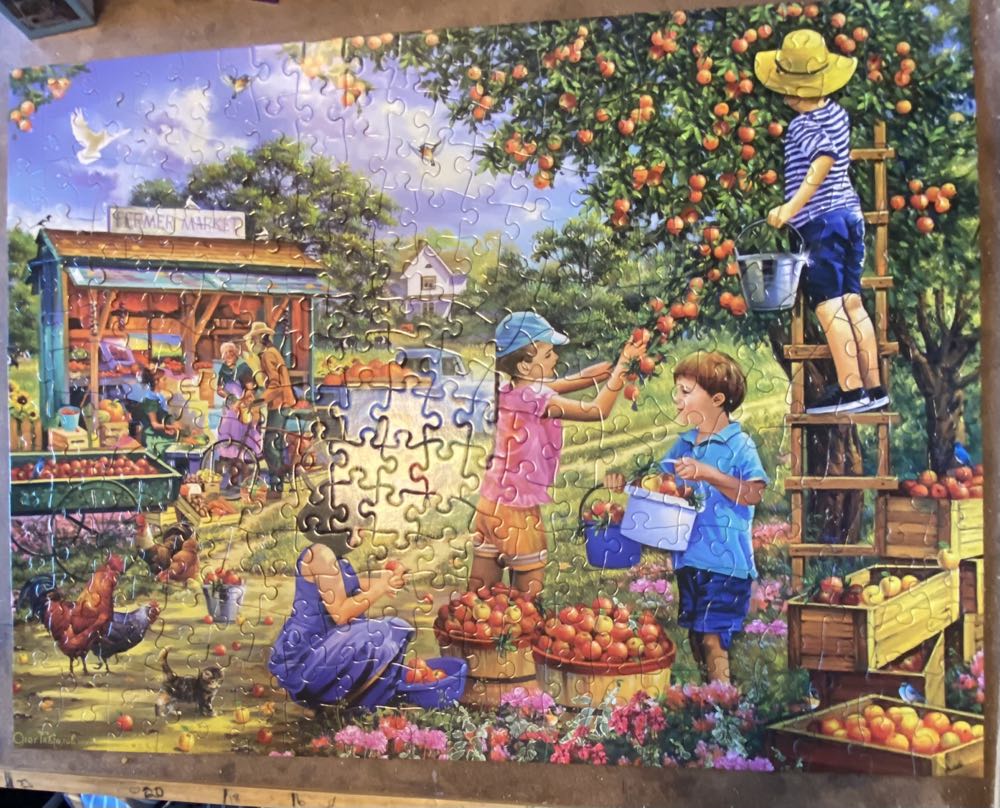 A Great Day For Apple Picking - Bits & Pieces puzzle collectible [Barcode 192949074300] - Main Image 2