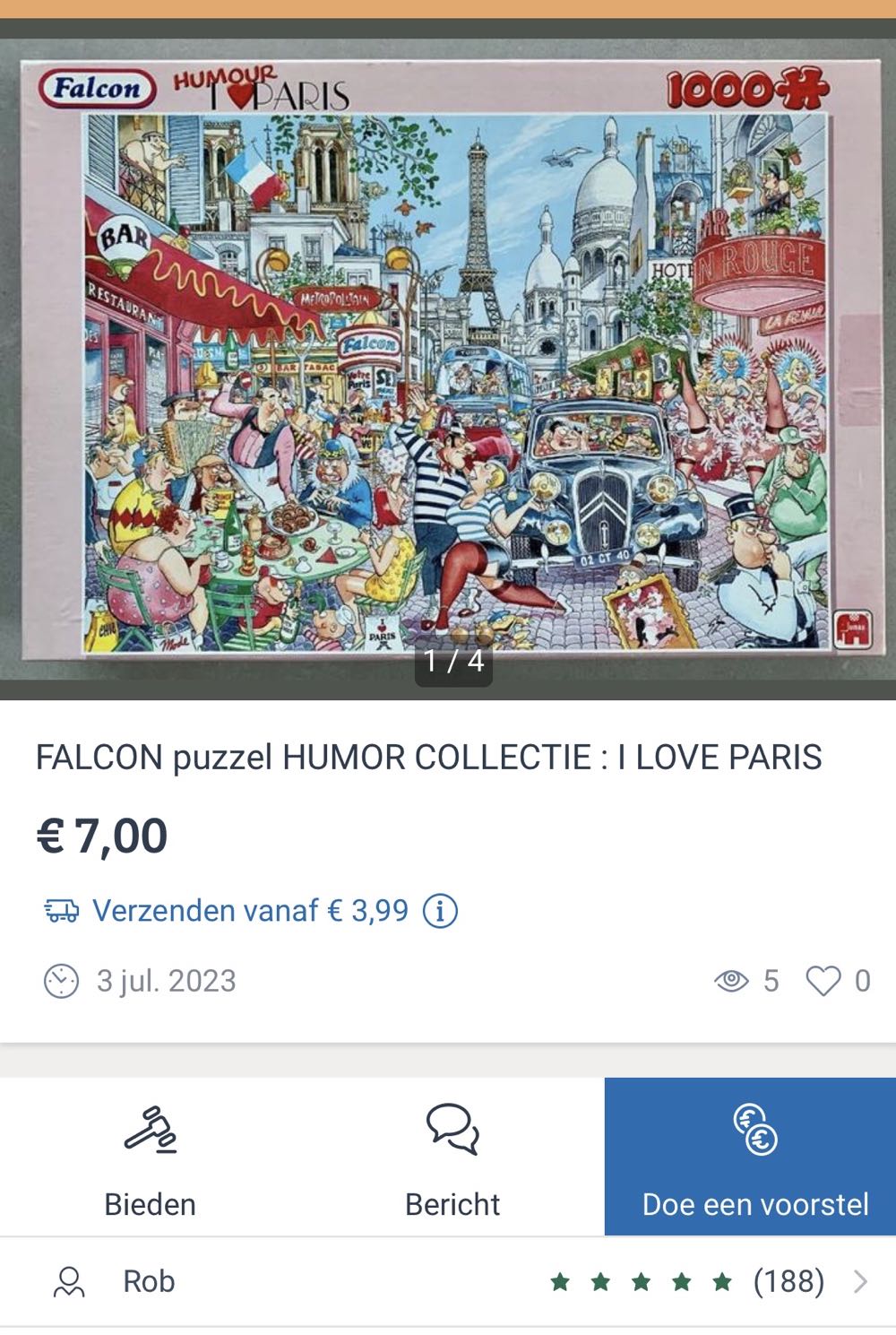 I Love Paris Humor NNK NMOL - Falcon de luxe puzzle collectible - Main Image 4