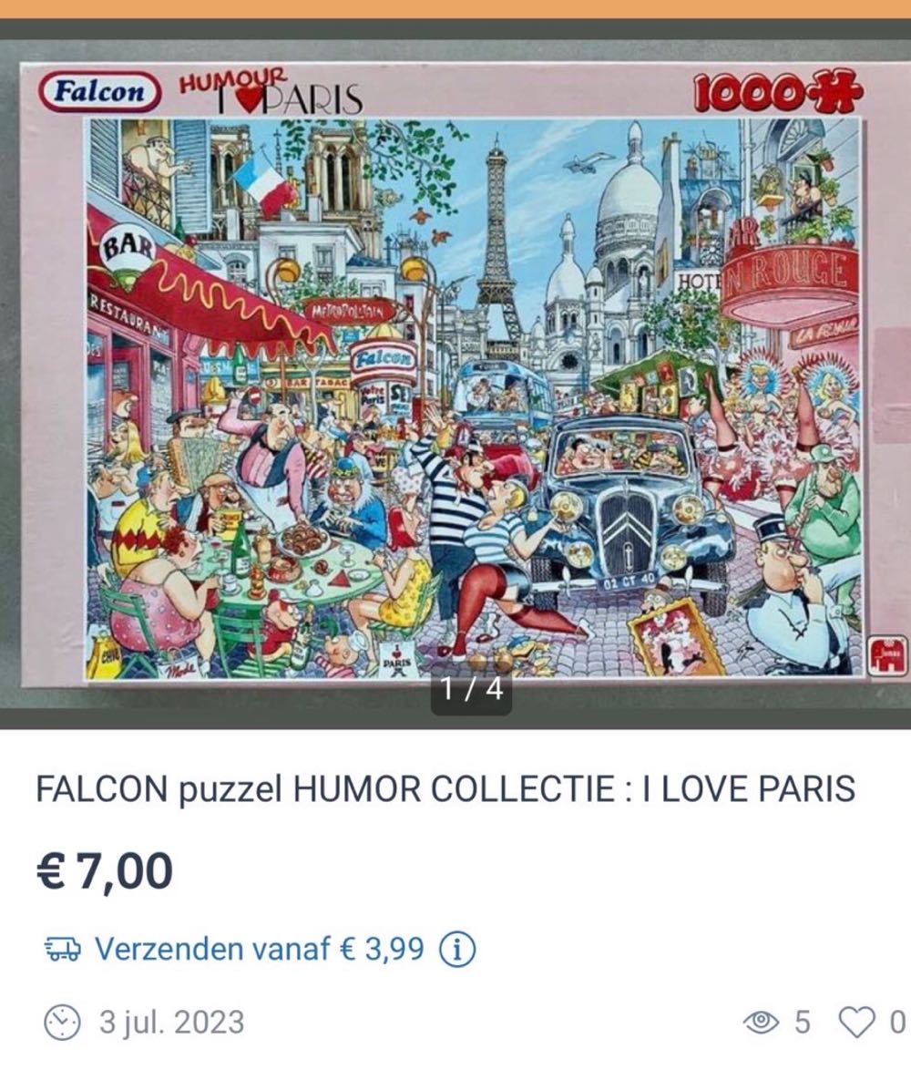 I ❤️ Paris 🟦 - Falcon de luxe puzzle collectible [Barcode 8710126153789] - Main Image 4