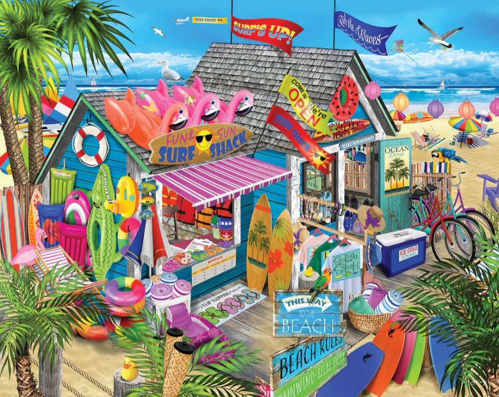 ZZ - Surf Shack (SOLD) - White Mountain 🇺🇸 puzzle collectible [Barcode 724819266852] - Main Image 3