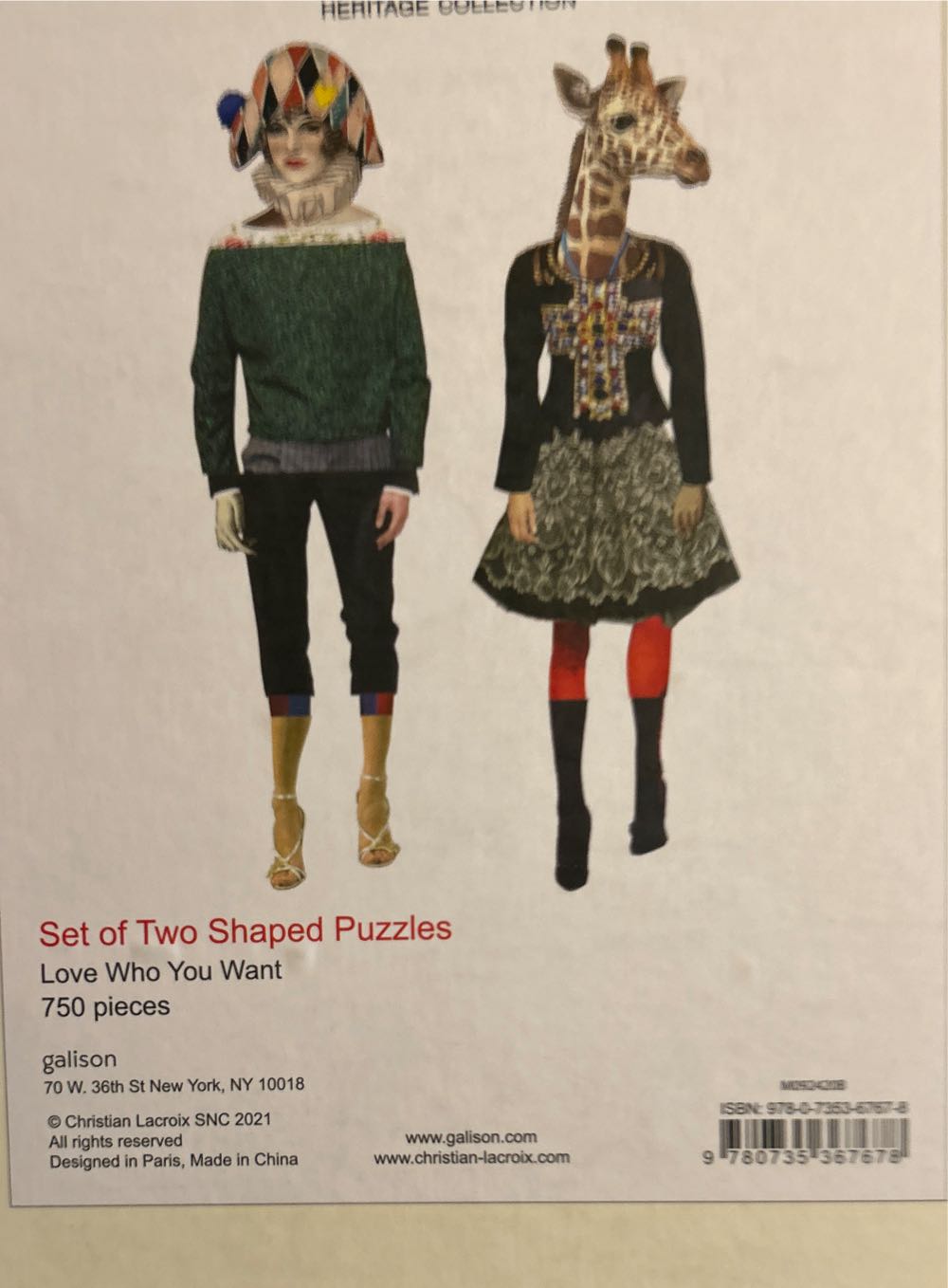Love Who You Want - Christian Lacroix Heritage Collection - Galison puzzle collectible [Barcode 9780735367678] - Main Image 2