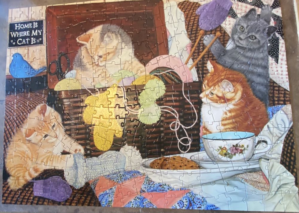 300 Piece J.baukneht Art Puzzle ”home Is Where My Cat Is” 18”x 24” Large Pieces - Spillsbury Puzzle Co. puzzle collectible [Barcode 810061441700] - Main Image 3