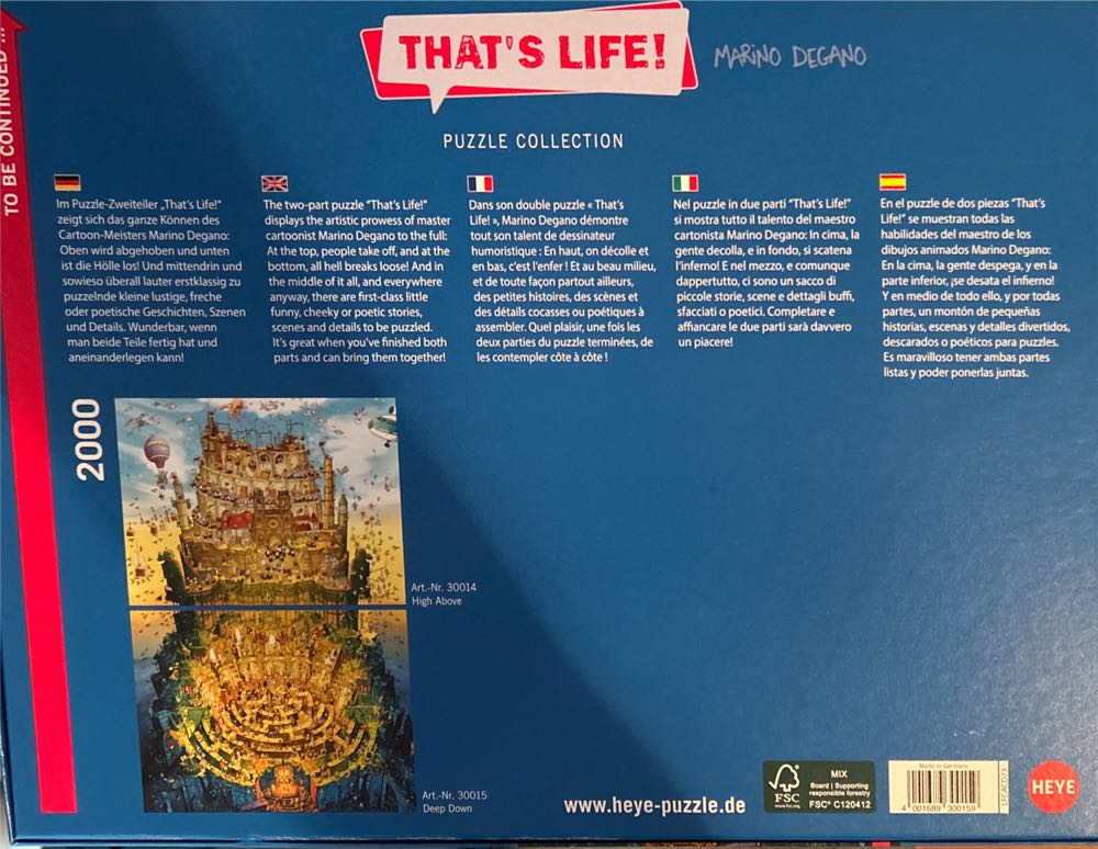 Heye That’s Life Part 1 The Labyrinth Jigsaw Puzzle By Marino Degano - HEYE puzzle collectible [Barcode 4001689291167] - Main Image 3