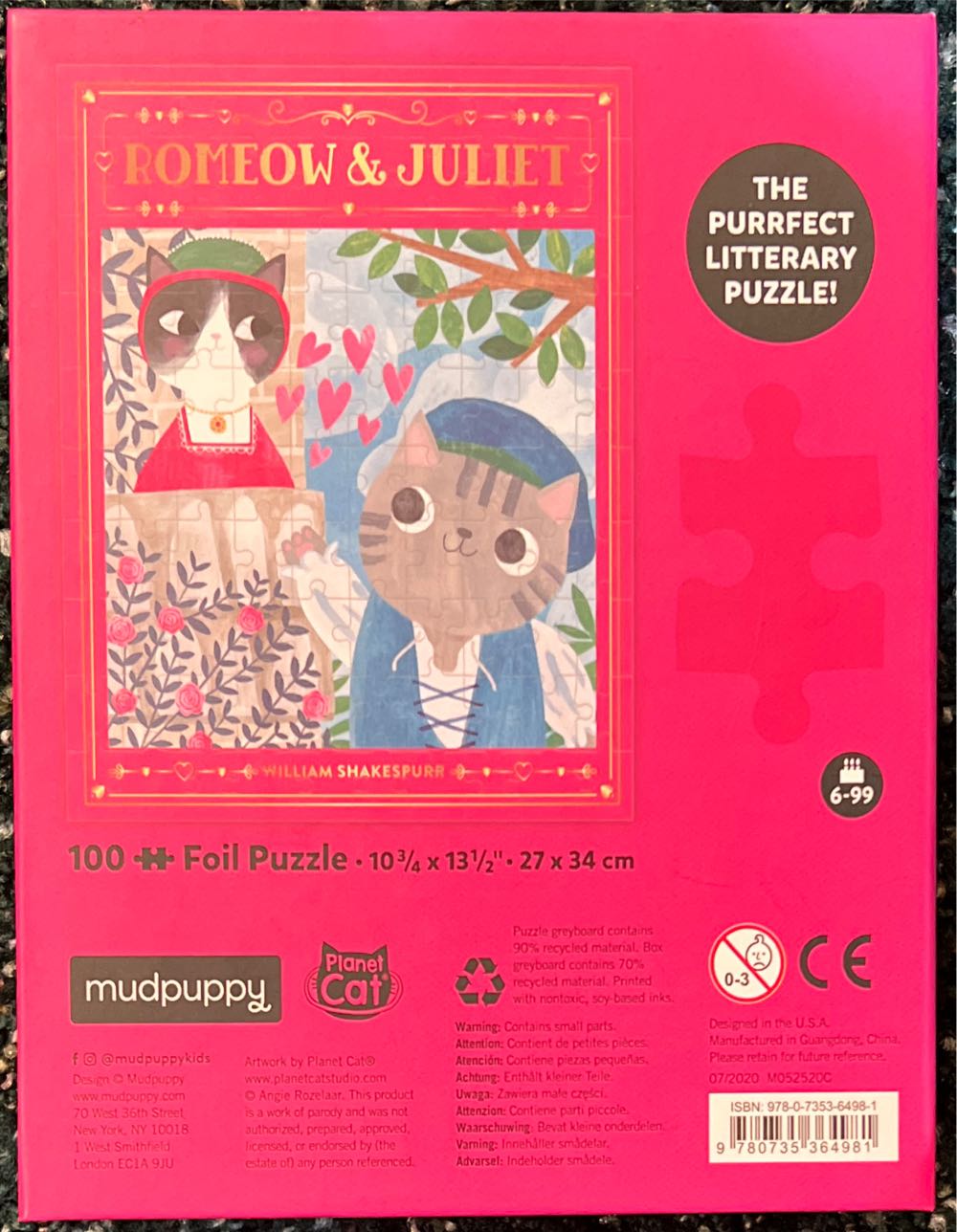 Romeow & Juliet-NEW! - Mudpuppy puzzle collectible [Barcode 9780735364981] - Main Image 2