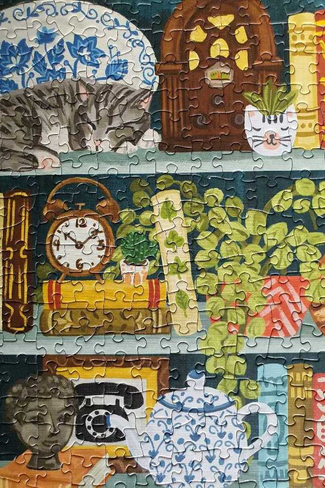 The Purrfect Bookshelf - Cobble Hill puzzle collectible [Barcode 625012400237] - Main Image 4