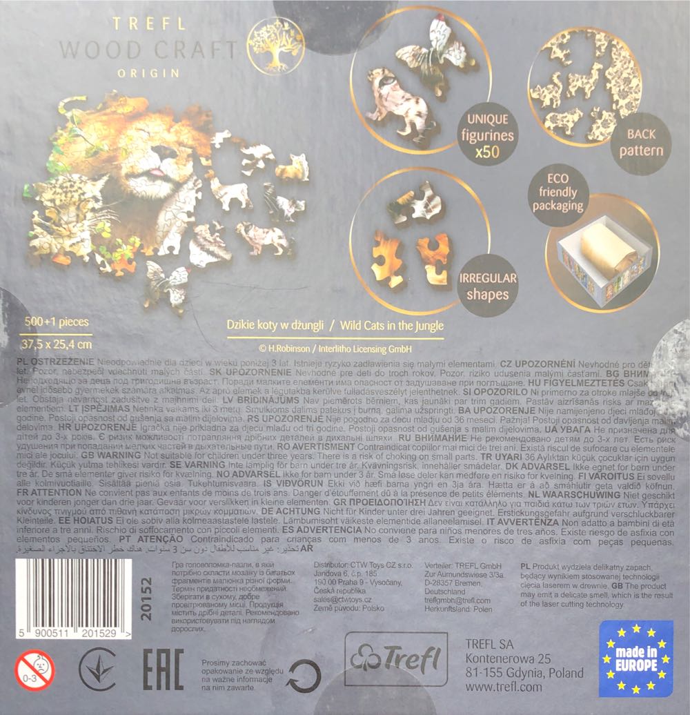 Wild Cats In The Jungle - Trefl puzzle collectible [Barcode 5900511201529] - Main Image 2
