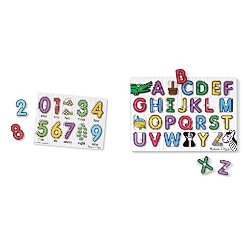 Melissa & Doug See-inside Alphabet Wooden Peg Puzzle & Numbers Peg Puzzle 10 Pcs  puzzle collectible [Barcode 000772032728] - Main Image 1