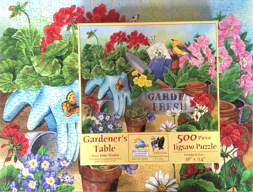 Gardeners Table 🟦 - SunsOut puzzle collectible [Barcode 796780160620] - Main Image 4
