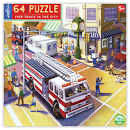 Fire Truck In The City - Eeboo puzzle collectible [Barcode 689196509353] - Main Image 1