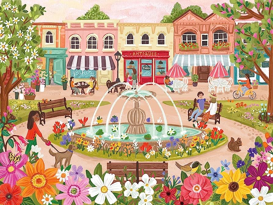 Town Park - Ceaco puzzle collectible [Barcode 0021081210096] - Main Image 2