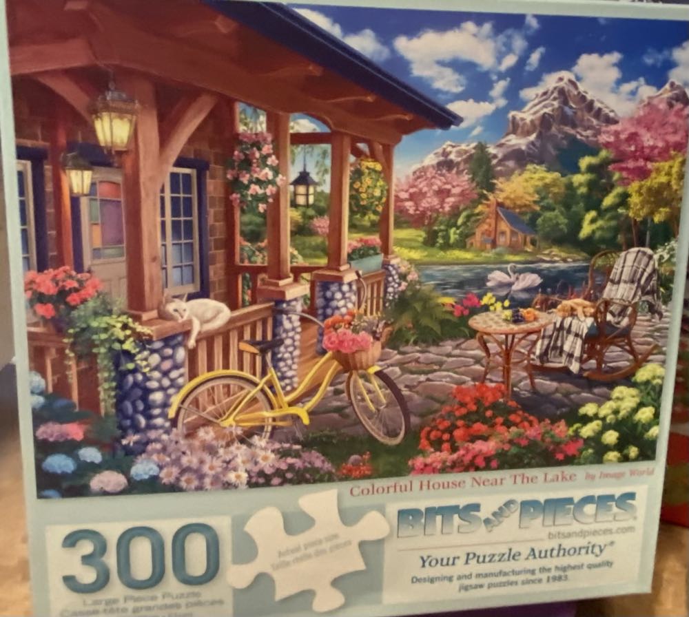 Colorful House Near Lake  - Bits & Pieces puzzle collectible [Barcode 192949078650] - Main Image 2