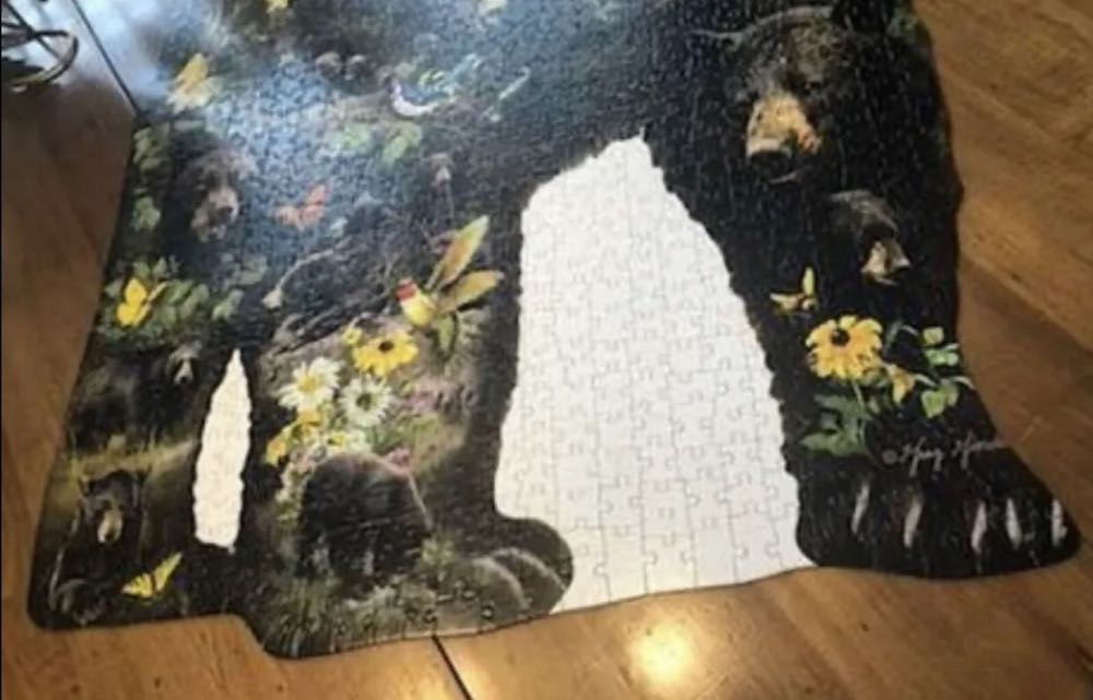 Forest Bear Silhouette 🟦 - SunsOut puzzle collectible [Barcode 796780960336] - Main Image 4