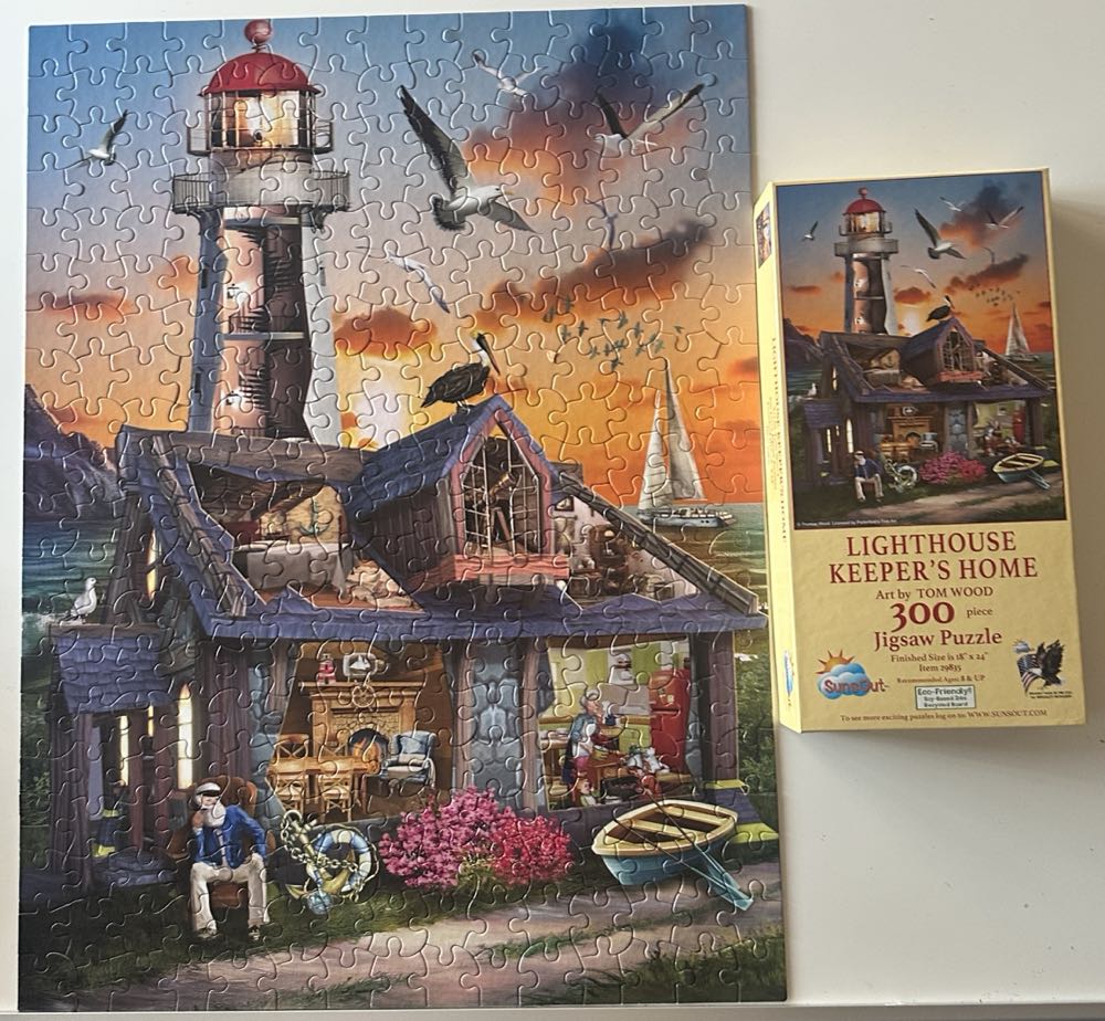 Lighthouse Keepers Home - SunsOut puzzle collectible [Barcode 796780298354] - Main Image 2