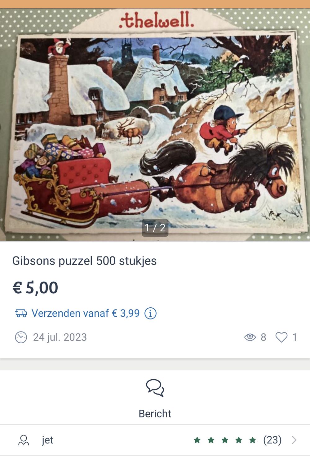 A Thelwell Christmas - Gibsons puzzle collectible [Barcode 5012269030907] - Main Image 3