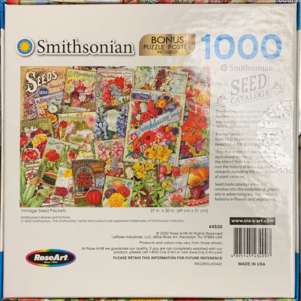 Vintage Seed Packets-Jennifer - Roseart puzzle collectible [Barcode 4895145434997] - Main Image 2