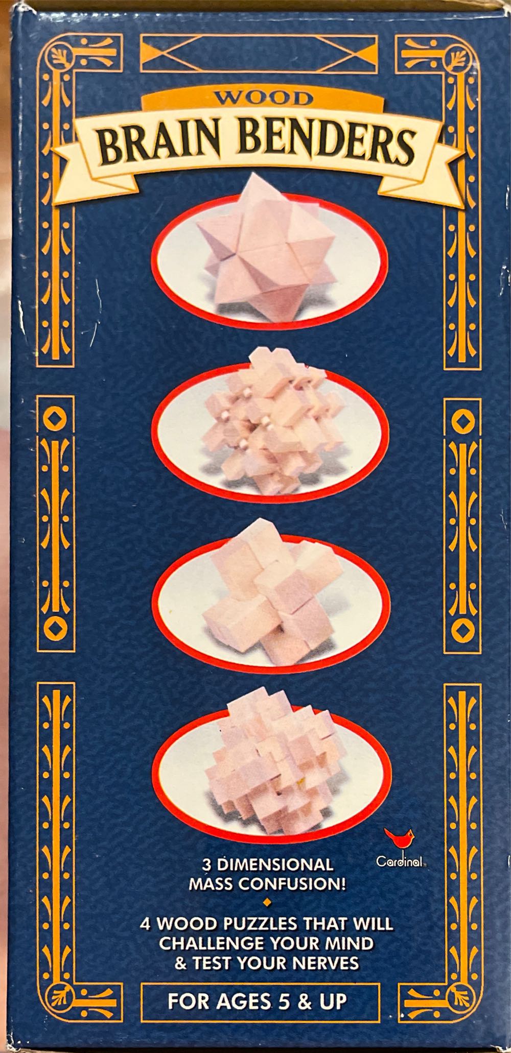 Brain 4 Wood Brain Benders Solving Diagram Wooden 3 Cardinal D Dimensional Games  puzzle collectible [Barcode 047754790009] - Main Image 2