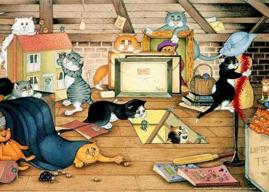 Crazy Cats - Cats In The Attic - Ravensburger puzzle collectible [Barcode 4005556155033] - Main Image 2